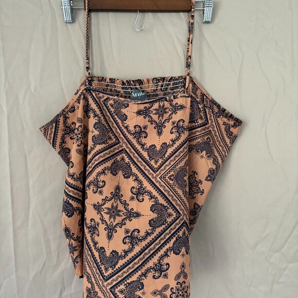 Arula Paisley Spaghetti Strap Hanky/Smocked Size A Costal Cowgirl Boho Cropped - Picture 1 of 9